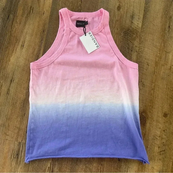 WSLY x Bandier The Rivington Weekend Ombré Tie Dye Tank NWT L - Picture 2 of 5